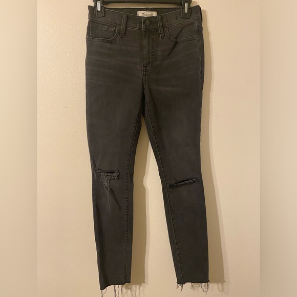 Madewell Denim - Womens‎ Madewell Gray Wash 9” High Rise Skinny Distressed Jeans 25 Waist